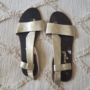 Free People Under Wraps slip on sandal cool gold size 8